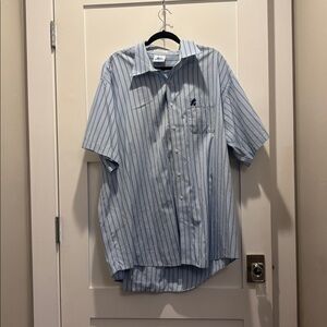 Disney Blue and Green Striped button up shirt.
